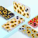 GiiKa for iPhone 14 Plus Case with Screen Protector, 6.7" Clear Full Body Shockproof Protective Floral Girls Women Hard Case with TPU Bumper Cover Phone Case for iPhone 14 Plus, Sunflowers