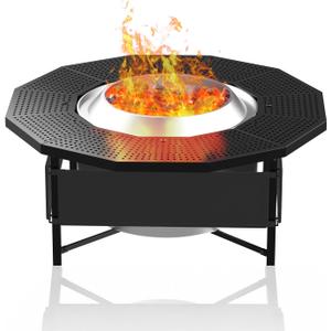 45.6" Extra Large Solo Stove Surround with Stand, Steel Black
