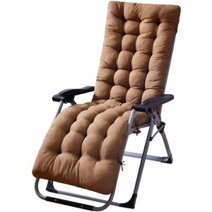 Patio Chaise Lounger Cushion Rocking Chair Sofa Cushion with 6 Ties Thick Padded Swing Bench Cushion Zero Gravity Chair Cushion61x19x3in (Coffee)