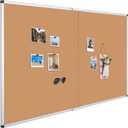 VIZ-PRO 72" x 48" Large Cork Bulletin Board, Foldable & Wall-Mounted Notice Pin Board with Silver Aluminum Frame, for School Home Office - 6' x 4' Corkboard