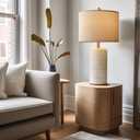 PoKat 23" Modern Ceramic Table Lamp Set of 2 for Living Room White Desk Lamps for Bedroom Farmhouse Bedside Nightstand Lamp House Warming Gifts New Home Decor End Table Lamps Gifts for Women Mom Beige