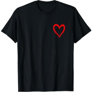 Red Heart Funny Cute Design for Men and Women TShirt, M Size