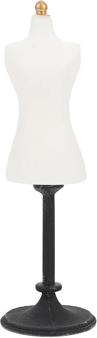 White 1/24 Miniature Dress Form Mannequin Dollhouse Decoration Accessories, DIY Doll House Kit, Pack of 2