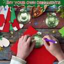 Patelai 24 Pcs Plastic Flat Disc Ornaments for Crafts 3.15" DIY Fillable Hanging Ornament Christmas Tree Ball for DIY Crafts Holiday Xmas Tree Home Decor (Glitter Green,Oblate Spheroid)