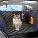 Dog Car Seat Cover for Back Seat, Hard Bottom Back Seat Extender for Dogs - Supports 400lbs