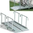 RDCMKL Wheelchair Ramp with Handrails, 6-18" Rise, Non-Slip, Carbon Steel
Multiple Size Options, Home Steps, Porch Entry, Seniors, Caregivers, Reflective Strips, 850 lb Capacity, Strollers, Carts