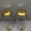 Havawish 2 Pcs 1 Gallon Plastic Beverage Dispenser with Spigot Clear Summer Kitchen Fridge Drink Dispenser for Parties Lemonade Juice Tea Beer Cold Water(Gold,Cylinder)