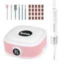 Lavinda 35000RPM Electric Nail Drill, Professional Nail Drill Machine High Speed E File Acrylic Nail Drill with 6PCS Nail Drill Bits Manicure Pedicure Polishing Shape Tools for Salon Home Use, Pink