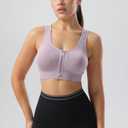 Zip Front Sports Bras for Women-Raceback Medium Support Padded Bra for Workout Yoga Gym Running, XL