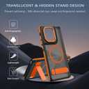 GaoBao Magnetic for Motorola Moto G Stylus 5G 2025 Case with Stand [Compatible with MagSafe] [Military-Grade Drop Proof ] [Translucent Matte] Non-Slip Moto G Stylus 5G 2025 6.7" Cover, Black/Orange