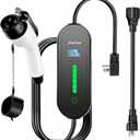 Level 1 & Level 2 EV Charger 16Amp 110-240V,17ft Cable, Portable Electric Vehicle Charger with NEMA5-15P & 6-20 Plug Compatible for SEA J1772 EV Cars for Home and Outdoor (Black)