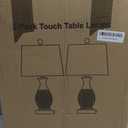 PARTPHONER Traditional Table Lamp Set of 2, Rustic Farmhouse Table Lamps for Living Room Bedroom, 22" Bedside Desk Lamps Vintage Nightstand Lamps with Linen Shades, Antique Grey