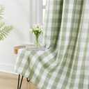 Amzdecor Sage Green White Buffalo Plaid Full Blackout Curtains 84 Inch for Bedroom Living Room Farmhouse Check Patterned Drapes Thermal Insulated Soundproof Grommet Window Treatment, 2 Panels, 40"x84"