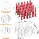 4 Pack Acrylic Lipstick Holder Organizer, 24 Slot Clear Lip Gloss Holder, Lipstick Display Stand for Lipsticks, Lip Balms, Makeup Brushes & Nail