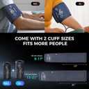 Blood Pressure Monitor,2 Cuff Sizes Automatic Upper Arm Blood Pressure Machine,9-17'' & 13-21'' Extra Large Blood Pressure Cuff Large LED Backlit Screen-3 User Mode/USB Cable and 4 AAA Batteries