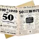 ZUDBBDSD Fifty Birthday Card For Man Women Large 50th Birthday Card For Dad Mom Happy 50th Birthday Party Decorations Best 50 Year Old Birthday Gifts Ideas,Set of 4