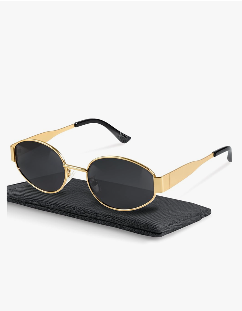 livho 2025 Trendy Oval Sunglasses - Stylish Polarized Shades for Everyday - Retro Metal Frames