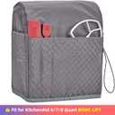 HOMEST Stand Mixer Quilted Dust Cover with Pockets Compatible with KitchenAid 6/7/8 Quart Bowl Lift, Grey (Patent Design)