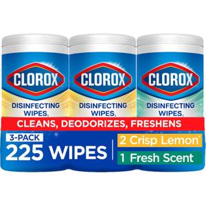 Clorox Disinfecting Cleaning Wipes Variety Pack, 75 Count Each, Pack of 3  (225 Count (Pack of 1))