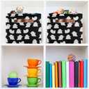 Storage Basket Bin Halloween Ghosts Organizer Basket Collapsible Shelf Basket Cube with handle for Nursery Bedroom Bathroom (white 24)