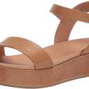 Women's Two Band Flatform Sandal (13, Cognac)