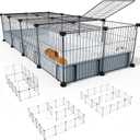 BUCATSTATE Guinea Pig Cages 20 Panels, Rabbit Cage Indoor with Waterproof Mat, Small Animal Playpen with Door for Guinea Pigs, Bunny, Hedgehogs, Chickens, Chinchillas (56" L x 24" W x 12" H)