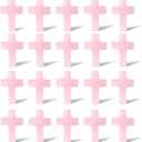 QINJIEJIE Rose Quartz Crystal Cross Stones Bulks Natural Gemstone Pocket Crosses Worry Stones Charm 20PCS Palm Stone for Crafts Necklace Bracelet Jewelry Making Christian Easter Halloween Decor Gifts