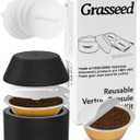 Grasseed Reusable VertuoLine Capsule Kit for Nespresso Pods with 50Pcs Aluminum Foil Seals Lids, Refillable Coffee Pods for VertuoLine to Refill Pods