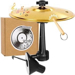 2 x Mini Car Cymbal for Air Vent with drumsticks, Premium Alloy Crash Cymbal, Music Lover Car Accessory(Gold)