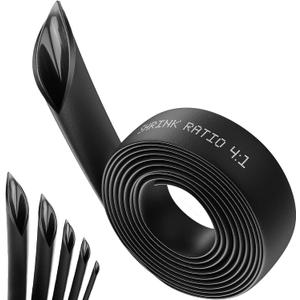 Heat Shrink Tubing 4:1 Dual Wall Adhesive Lined 10 Ft Long,Marine Grade Heat Shrink,Wire Heat Shrink Tubing Insulation Seal Against Moisture Corrosion and Air Leakage(20mm/10Feet, Black)