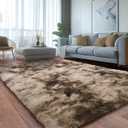 Shaggy Rugs Fluffy Rug, Plush Area Rugs for Living Room Nursery Home Decor, Tie-Dyed Brown Anti-Skid Rectangular Fuzzy Rug 4x6 Feet