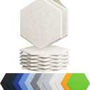 9 Pack Acoustic Panels Self Adhesive Sound Proof Foam, High Density Sound Acoustic Foam Panel, 12X10.23X0.4 Inch Hexagon Wall Panels in Home,Office,Reccording Room,Studio(Beige)