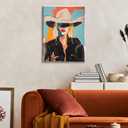 Western Cowgirl Wall Art Funky Wild WestWall Wall Decor Trendy Vintage Abstract Canvas Prints women Aesthetic Painting for Dorm Apartment Bedroom Posters Pictures Framed 24x16