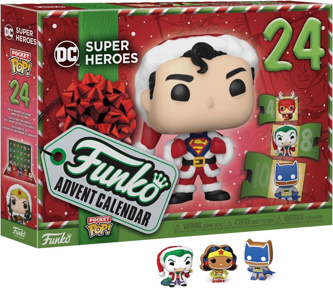 Funko Pop! Advent Calendar: DC Super Heroes  Superman  24 Days of Surprises  Collectible Vinyl Mini Figures  Mystery Box  Gift Idea  Holiday Present for Girls, Boys & Kids  Christmas Countdown