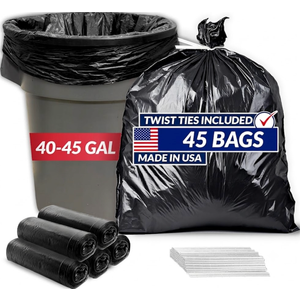 Reli. 40 to 45 Gallon Trash Bags Heavy Duty | 45 Trash Bags with Ties | Super Sizeable, Clear, Serious Garbage Cleanup