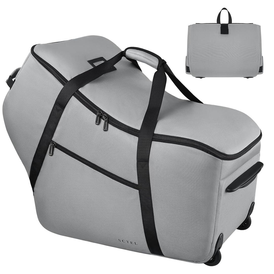 Car Seat Travel Bag Fits All Nuna Pipa Car Seat and Base, Doona Travel Bag, Padded Infant Car Seat Bag with Wheels, Airport Gate Check Bag with side pocket, Protective Feet, Double handle