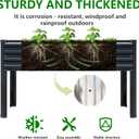 DIIYIV Galvanized Raised Garden Bed with Legs,48x24x30in Elevated Planter Box for Backyard,Garden, Patio, Balcony, 350lb Capacity,Planters for Outdoor Plants,Black