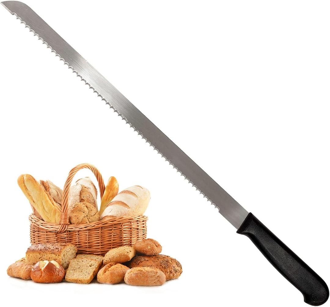 18.1-inch Bread Knife for Homemade Bread, Long Serrated Knife Stainless Steel Loaf Cutter for Cakes, Sandwiches