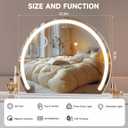 Hasipu Vanity Mirror with Lights, 22.8" x 18.1" LED Makeup Mirror, Lighted Makeup Mirror with Lights, Smart Touch Control 3 Colors Dimmable Mirror 360Rotation USB Port White