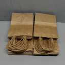Gift Bags 8.25"X5.9 "X3.15" 100pcs Brown Kraft Paper Bag with Handles for Small Business Christmas Bulk, Wedding, Party Favor, Shopping, Lunch, Halloween Trick-or-Treat Bags