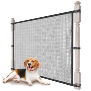 Dog Pet Mesh Gate Stairs - Baby Safety Barrier Gates for Stairway - No Drilling Puppy Gates for Indoor - Banister to Banister Baby Gates for Stairs 44"×46"×32"