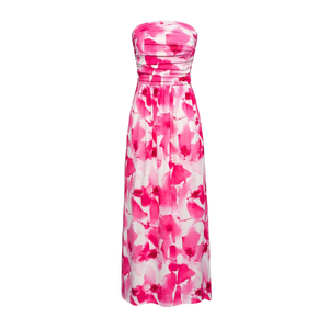 GRACE KARIN Women Strapless Casual Loose Ruched Long Maxi Dress with Pockets, Size M