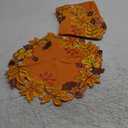 Yingzhao 6 Pcs Fall Placemat Thanksgiving Autumn Harvest Placemats Embroidered Maple Leaves Double Layer Table Mats Cutwork for Home Kitchen Dining Table Holiday Party Decoration