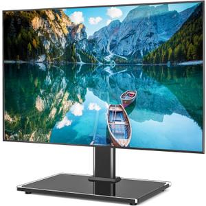 Rfiver Universal Table Top TV Stand TV Base Replacement for Most 27 30 32 39 40 42 43 49 50 55 60 Inch LCD LED Plasma Flat Screen TVs, Vesa Mount Holds up to 88 lbs, Height Adjustable