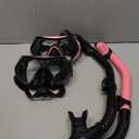 Snorkeling Gear for Adults, JRing Snorkel Mask Set with 180 Degree Tempered Glass Anti Fog Goggles Scuba Dry Top Snorkel for Swimming, Scuba Diving Mask for Men Women (Black+Pink (2 Pack))