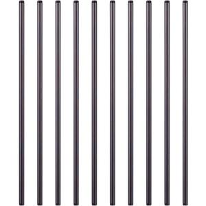 1/2 x 30 Black Malleable Steel Nipples Fitting, 1/2 Inches Threaded Pipe Nipples, DIY Steampunk Industrial Vintage Style, 10 Pack.