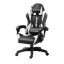 JaxSteam Gaming Chair Office Chair High Back Computer Chair Leather Desk Chair Racing with Swivel with Headrest and Lumbar (Black and White, 04)