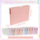 gisgfim 24 Pack Pastel Expanding Hanging File Folders Letter Size Insertable 1/5 Cut Tabs for Filing Cabinets Extra Capacity File Folders Hanging Organizer for Desk Home Office School(Pastel)