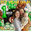 First Year Down Birthday Party Decorations, Football 1st Birthday Decorations, Touchdown Backdrop Balloon Banner Cake Topper Box, Baby Boy First Sport Party Supplies