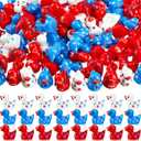 Wesiti 100 Pcs Patriotic Mini Ducks Independence Day Duck Figurines 4th of July Decor Memorial Day Mini Resin Ducks for Fourth of July Party Supplies